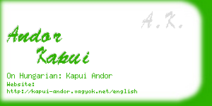 andor kapui business card